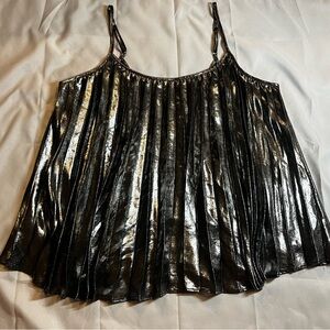 NWT Banana Republic Womens XS Silver Pleated Top